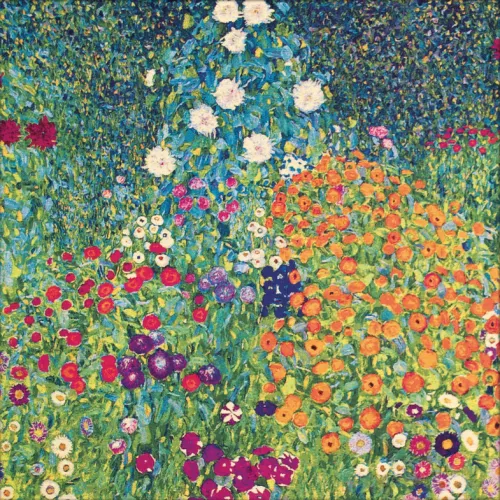 MONDiART Gobelin woven tapestry  120/120 Klimt Flower Garden  GOB005 streched on a stretcher bar (105804)