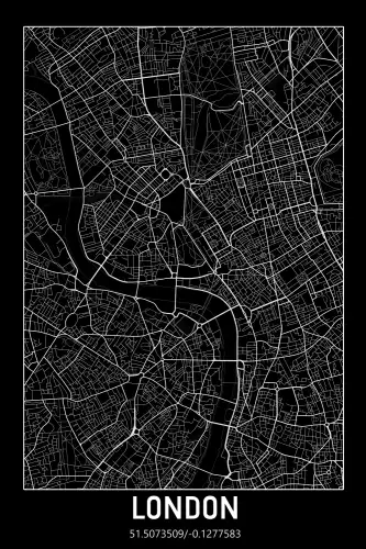 MONDiART London UK - Citymap black  (101624)