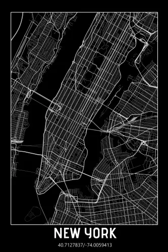 MONDiART New York USA - Citymap black (101627)