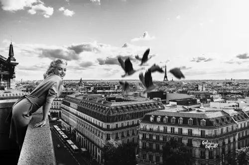 MONDiART Marilyn Monroe Paris view B&W  (101810)