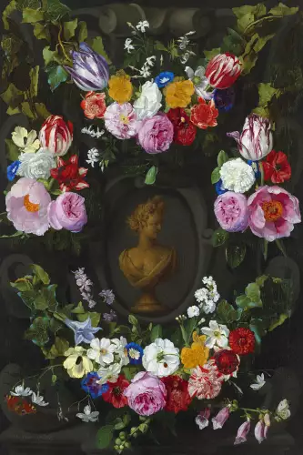 MONDiART Festoon of flowers & bust  (102960)