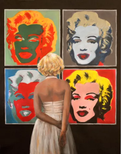 MONDiART Looking at Warhol x Monroe + Frame BL black (105314)